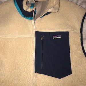 Patagonia Vest with Aqua and Navy Accents